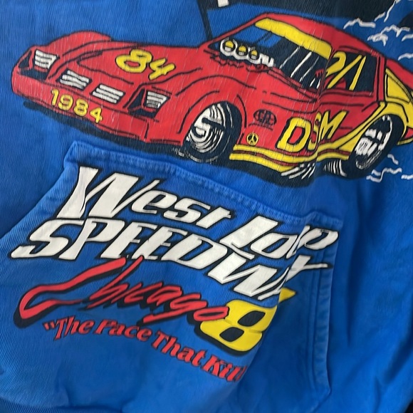 Men’s Super Rare Diet Starts Monday Hoodie Chicago 84 Speedway Used SZ SM HEAVY - Picture 3 of 10